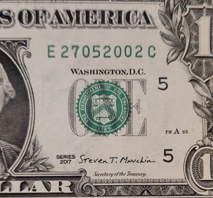 $1 Bill, Birthday/Anniv, May 27, 2002; E 27 05 2002 C - Picture 1 of 2