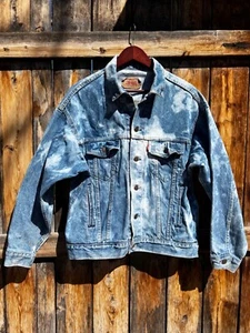Chaqueta vaquera vintage Levis Bleached Cloud azul envejecido 70507 0214 mediana  - Imagen 1 de 9