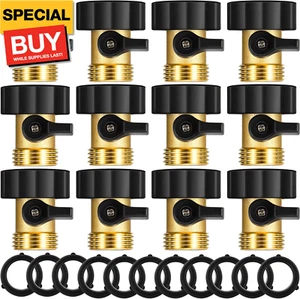 12 Pack Garden Hose Shut Off Valve Durable Heavy 3/4 Brass Shut Off Valve for Ga - Picture 1 of 7