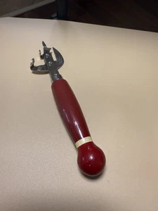 Vintage A & J EKCO Red Wood Handled Can and Bottle Opener Made in USA - 1930’s - Picture 1 of 5