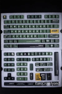 GUNDAM Zaku Keycaps 140 Keys PBT OEM for Cherry Mechanical KEYBOARD Green Theme - Picture 1 of 12