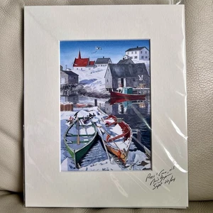 Neil Depew PEGGY'S COVE Alberts Wharf Nuova Scozia litografia artistica firmata - Foto 1 di 6