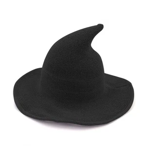 Women Halloween Witch Hat Wool Knitted Cap for Party Masquerade Cosplay Costu... - Picture 1 of 6