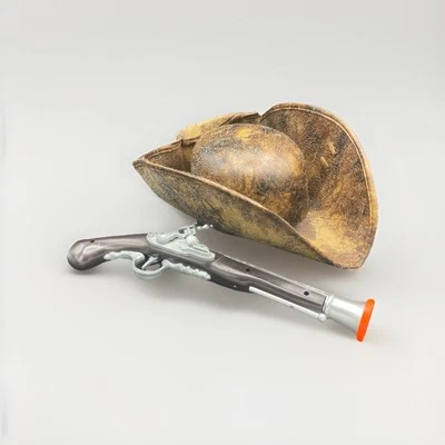 Sombrero Disney Piratas del Caribe imitación cuero adulto Jack Sparrow con pistola de juguete Foto 1 de 4