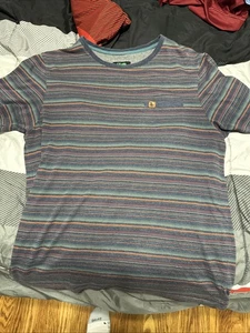 HippyTree mehrfarbig gestreiftes T-Shirt mit Tasche (Größe M) - Bild 1 von 4