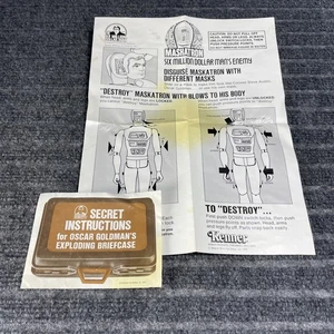 Figura de acción Kenner Six Million Dollar Man Maskatron de colección instrucciones - Imagen 1 de 3