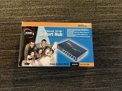 Network Everywhere Fast Ethernet 10/100 5-Port Hub /W Instructions & DC Power  - Image 1 of 4