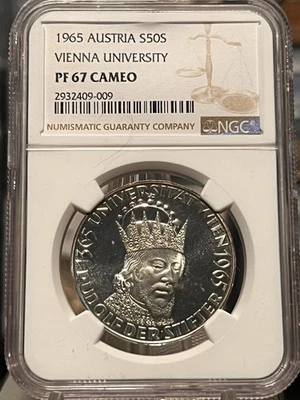 1965 Austria S50S Vienna University PF67 Cameo Reverse Toned proof!! - Image 1 of 4