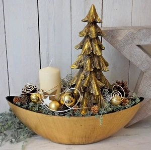Adventskranz, Adventsgesteck, Weihnachten, Tanne gold, gold-creme-natur - Bild 1 von 1