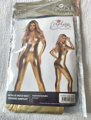 Mono Disfraz Forplay Metálico Cuello Simulado Cremallera Frontal DORADO Talla Xs/Pequeño Foto 1 de 4