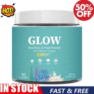 GLOW Algas Salud Caramelos de Goma Musgo de Mar y Perla en Polvo Piel 60PCS NEW - Imagen 1 de 16