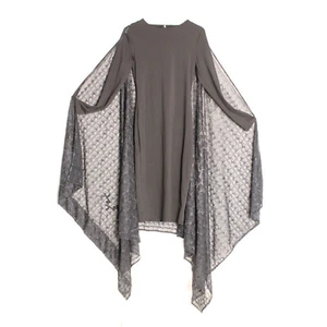 Homemade Women's Medium Halloween Costume Black Dress and Lace Cape - Picture 1 of 5