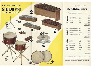 1965 ORFF-SCHULWERK EXTRACT FROM THE STUDIO49 CATALOGUE MUSIC INSTRUMENTS - Picture 1 of 2