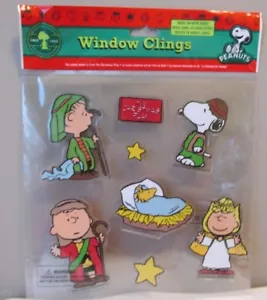 Snoopy Gioco di Natale Arachidi Finestra Gelz 8 Pezzi Gioco Presepe Concorso - Foto 1 di 1