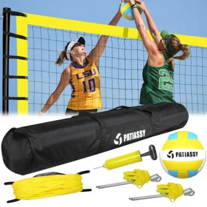 Professional Volleyball Net Set for Outdoor Beach Adjustable Height Poles, Bag - Picture 1 of 15