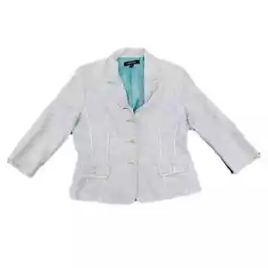 Kasper blue Linen blend tweed blazer 16 Plus - Picture 1 of 4