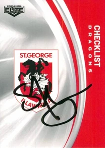 Signed 2024 St George Illawarra Dragons NRL TLA Elite Card - Shane Flanagan - Picture 1 of 3