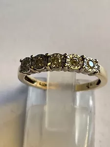 Wunderschöner Bandring 9 Karat Gelbgold DIAMANT ETERNITY 0,15 Karat - Bild 1 von 6