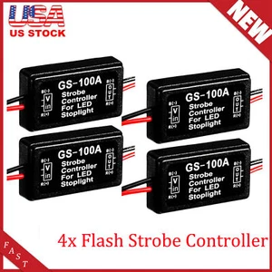 1/2/4PC Flash Strobe Controller Box Flasher Module for LED Brake Tail Stop Light - Picture 1 of 14