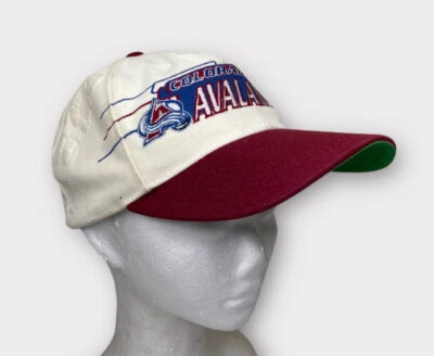De colección Años 90 Deportes Especialidades Colorado Avalancha Puff Estampado Snapback Sombrero NHL Foto 1 de 4