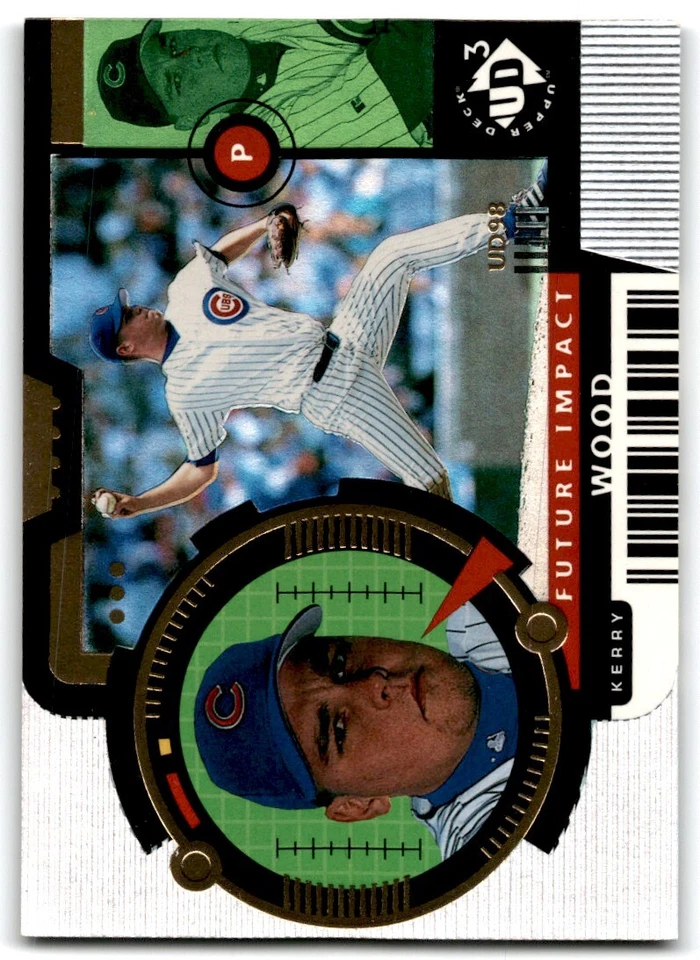 1998 UPPER DECK UD3 KERRY WOOD CHICAGO CUBS #201 - Image 1 of 2
