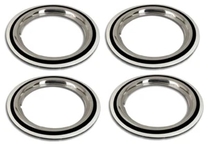 4x pierścienie obręczy + czarne białe pierścienie ścienne 14" pasują do Opel Corsa A Kadett Manta - Zdjęcie 1 z 13