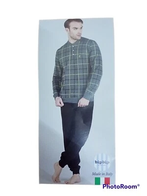 Pigiama Uomo Misto-Cotone Pesante Verde Serafino Bip-Bip 5052 Made in Italy - Immagine 1 di 4