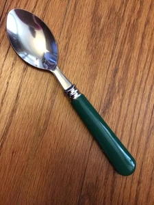 Gibson Stainless Green GIA1 Poinsettia Holiday Christmas Charm SOUP SPOON 7+" - Picture 1 of 2
