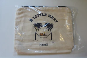 New! Hawaii Limited Peanuts Suntan Snoopy Zipper Cotton Bag Pouch 10" Rare - Picture 1 of 6