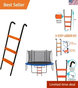 Universal 3-Step Foldable Trampoline Ladder - Durable & Weatherproof Design - Picture 1 of 9