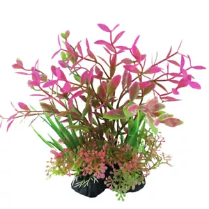 Swell Pink Ludwigia Artificial Plant 13cm Tall Fish Tank Aquarium Decoration - Picture 1 of 2