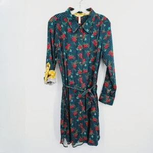 Vestido camisero Matilda Jane Fa La S multicolor a cuadros a cuadros manga enrollable botón - Imagen 1 de 11