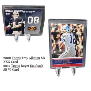 2008 Topps Troy Aikman Super Bowl XXX & 2011 Roger Staubach SB VI Cowboys Lot - Bild 1 von 13