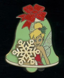 DS Tinker Bell Peter Pan Snowflake Red Bow Jingle LE 250 Disney Pin 74500 - Picture 1 of 1