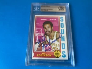 Wil Robinson Sounds 1974-75 Topps NBA Card Signed Auto BAS Slabbed - Picture 1 of 2