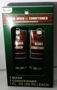 2 PK b-pure Beard Wash & Beard Conditioner Sandalwood Scented 1 oz each Sealed - Picture 1 of 1