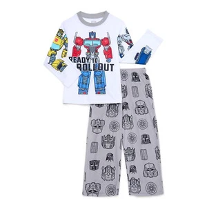 Transformers Boy's Autobot Ready to Roll Out Jersey and Fleece Pajama Set - Picture 1 of 2