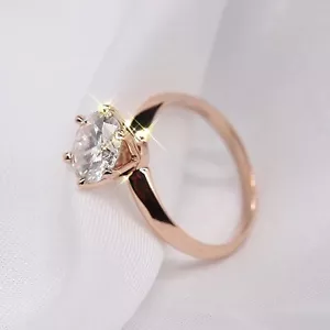 1.50 Ct Round IGI Certified Lab Grown Diamond Solitaire Ring Solid 14K Rose Gold - Picture 1 of 23