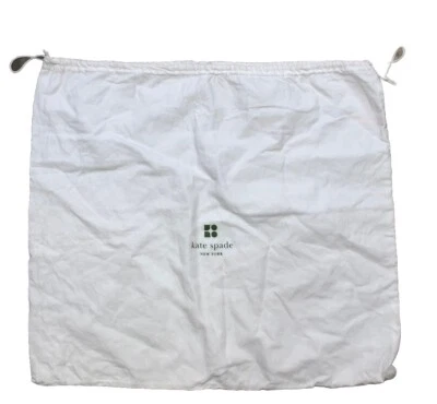 Kate Spade Bolsa para el Polvo L 16x18” Blanco Verde Logo Almacenamiento Viaje Cartera Zapatos Foto 1 de 4