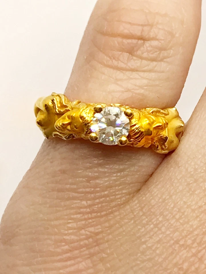 Anillo de compromiso Carrera Y Carrera 18KYG diamantes figuras desnudas talla 4,75 Foto 1 de 4