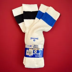 Vtg Spalding Socks Lot Orlon Acrylic Sports Basketball 10-13 80's 22" USA 2 Pack - Picture 1 of 5
