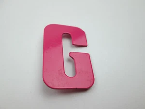 Brooch Pin Capital "G" Initial Monogram Font Pink ~1 1/2" Height ~1" Length - Picture 1 of 5