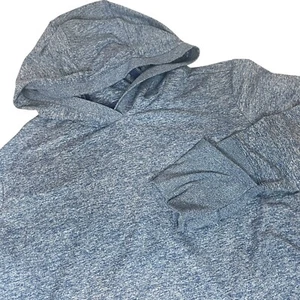 Athleta Girl Uptempo Hooded Top L/12 Blue Space Dye Long Sleeve Pockets - Picture 1 of 9