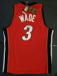 Dwyane Wade Autographed Miami Heat Red Mitchell & Ness Jersey (Fanatics COA) - Picture 1 of 3