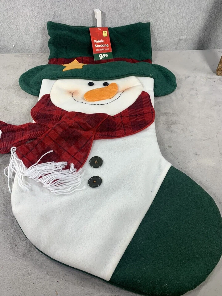 Enorme muñeco de nieve de 30" saco de medias de Navidad calcetines dulces decoración de Navidad Foto 1 de 3