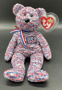 Ty Beanie Baby USA Bear 2000 Proud To Be American Tag Errors Rare Retired New! - Picture 1 of 10
