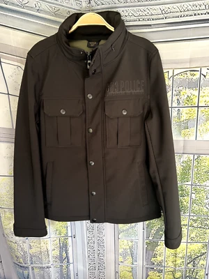 833 Police Engineered in Milan Chaqueta Negra Talla 3 UK S Sudadera con Capucha en el Cuello Foto 1 de 4