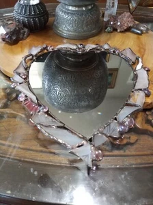 frosted glass tile heart-shaped decorative wall mirror - Picture 1 of 8