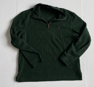 Polo Ralph Lauren Green Quarterzip with Purple Pony Size Medium - Picture 1 of 4