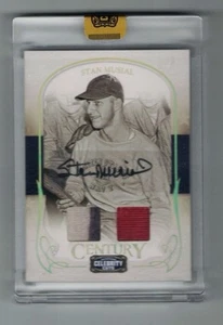 STAN MUSIAL 2008 Donruss Celebrity Cuts GOLD DUAL PATCH AUTO #10/10 Navy The Man - Picture 1 of 2